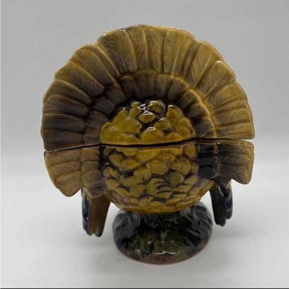 Vintage Napcoware Turkey Candle Holder Covered Dish Set Thanksgiving Table Decor - Picture 9 of 16